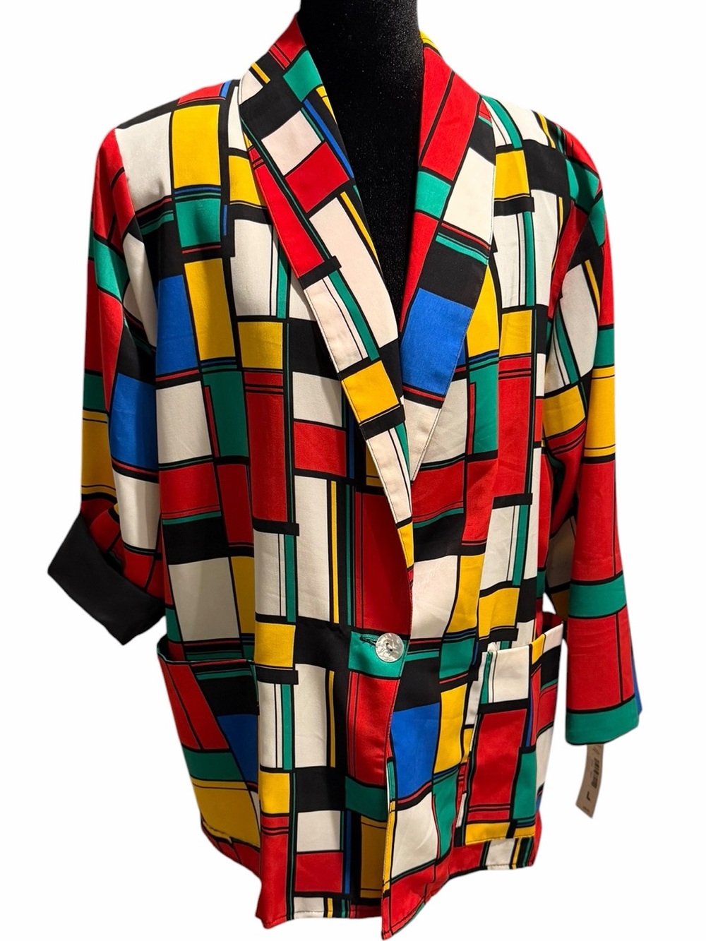 Vintage 1990s Courtenay Geometric Print Statement Jacket Large